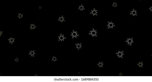 Dark gray vector pattern with coronavirus elements. Simple design in abstract style with infection forms. Simple design against epidemic information.