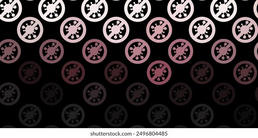 Dark Gray vector pattern with coronavirus elements. Colorful  gradient illness symbols in simple abstract style. Simple drawing against danger fever.