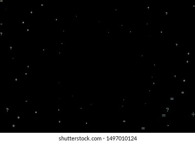 Dark Gray vector pattern with Digit symbols. Illustration with Numeral symbols on abstract template. Best design a poster, banner of a math college.