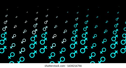 Dark Gray vector pattern with feminism elements. Simple design in abstract style with women’s rights activism. Design for International Women’s Day.