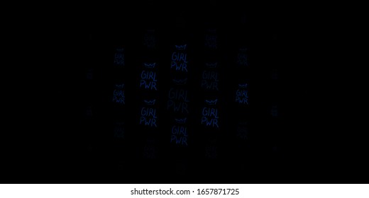 Dark Gray vector pattern with feminism elements. Simple design in abstract style with women’s rights activism. Simple design for your web site.