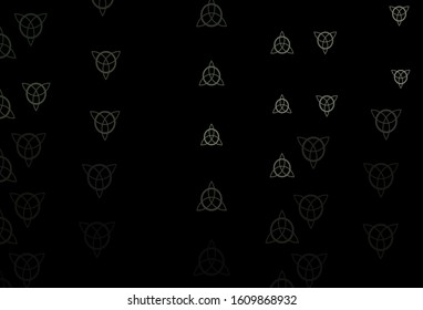 Dark Gray vector pattern with magic elements. Retro design in abstract style with witchcraft forms. Simple base for your occult design.