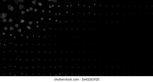 Dark Gray vector pattern with magic elements. Retro design in abstract style with witchcraft forms. Simple base for your occult design.