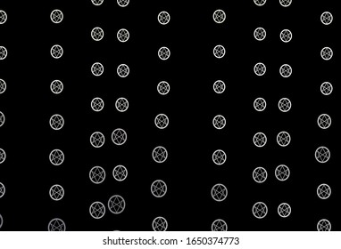 Dark Gray vector pattern with magic elements. Colorful vintage illustration with gradient alchemy shapes. Simple design for occult depiction.