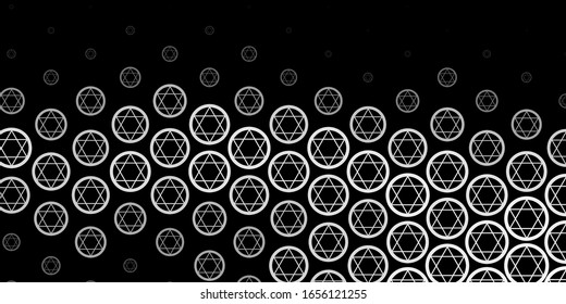 Dark Gray vector pattern with magic elements. Abstract illustration with gothic gradient shapes. Design for magic, spiritual events.