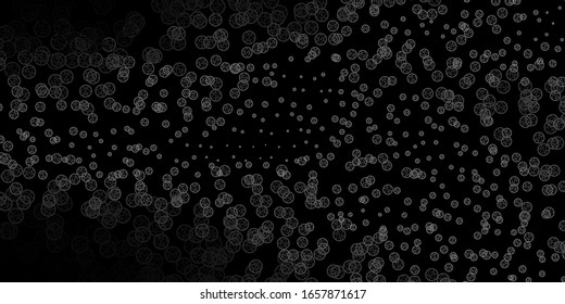 Dark Gray vector pattern with magic elements. Colorful vintage illustration with gradient alchemy shapes. Simple design for occult depiction.