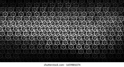 Dark Gray vector pattern with magic elements. Retro design in abstract style with witchcraft forms. Simple design for occult depiction.