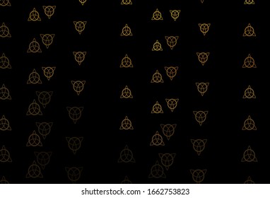 Dark Gray vector pattern with magic elements. Colorful mystic symbols with a gradient in ancient style. Simple base for your occult design.
