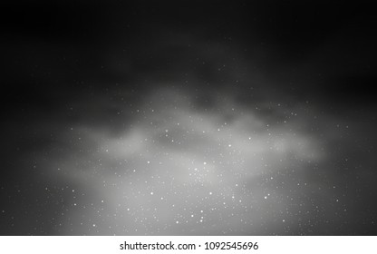 Dark Gray vector pattern with night sky stars. Space stars on blurred abstract background with gradient. Pattern for astrology websites.