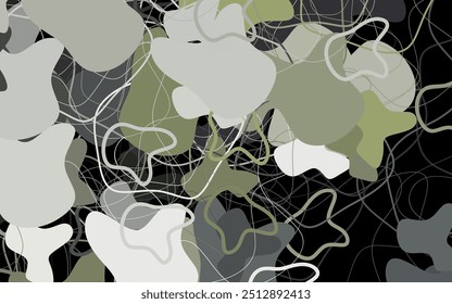 Dark Gray vector pattern with random forms. Colorful chaotic forms with gradient in modern style. Elegant design for wallpapers.