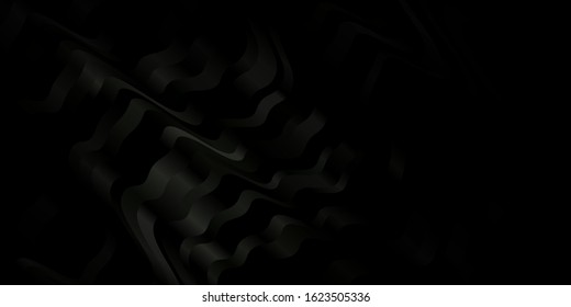 Dark Gray vector pattern with wry lines. Colorful illustration in circular style with lines. Pattern for business booklets, leaflets