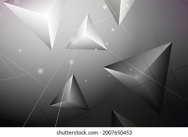 Dark Gray vector polygon abstract layout. Colorful abstract illustration with triangles. Brand new style for your business design.