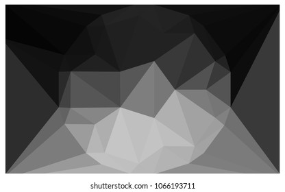 Dark Gray vector polygonal illustration, which consist of triangles with a gemstone in center. Triangular design of a huge diamond for your business. Creative geometric background of gems.