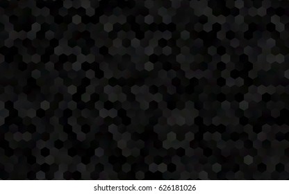Dark gray vector polygonal illustration, which consist of hexagons. Hexagonal pattern for your business design. Geometric background in Origami style with gradient. 