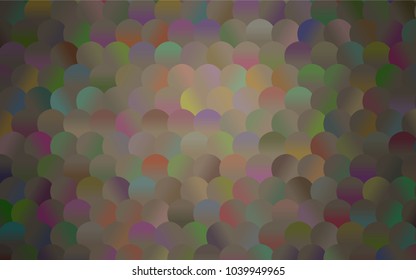 Dark Gray vector red banner with set of circles, dots. Donuts Background. Creative Design Template. Technological halftone illustration.