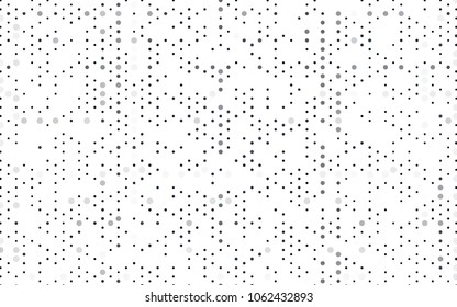Dark Gray vector red banner with set of circles, dots. Donuts Background. Creative Design Template. Technological halftone illustration.