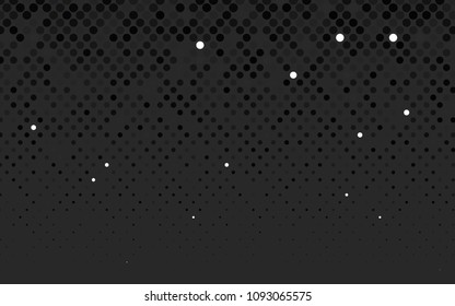 Dark Gray vector red banner with set of circles, dots. Donuts Background. Creative Design Template. Technological halftone illustration.