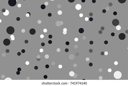 Dark Gray vector red banner with set of circles, dots. Donuts Background. Creative Design Template. Technological halftone illustration.