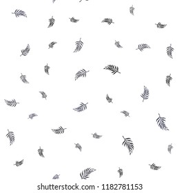 Dark Gray vector seamless abstract backdrop with leaves. leaves on elegant natural pattern with gradient. Pattern for design of window blinds, curtains.