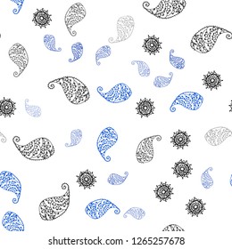 Dark Gray vector seamless abstract backdrop with leaves and flowers. Modern abstract illustration with leaves and flowers. Design for wallpaper, fabric makers.