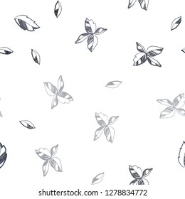 Dark Gray vector seamless abstract background with leaves. Creative illustration in blurred style with leaves. Pattern for design of fabric, wallpapers.