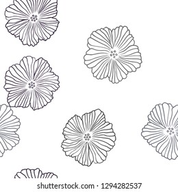 Dark Gray vector seamless abstract background with flowers. Brand new colored illustration with flowers. Pattern for trendy fabric, wallpapers.