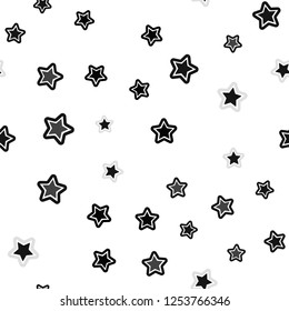 Dark Gray vector seamless background with colored stars. Glitter abstract illustration with colored stars. Design for textile, fabric, wallpapers.