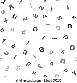 Dark Gray vector seamless background with signs of alphabet. Colored alphabet signs with gradient on white background. Design for textile, fabric, wallpapers.