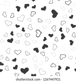 Dark Gray vector seamless background with hearts. Illustration with hearts in love concept for valentine's day. Beautiful design for your business advert of anniversary.