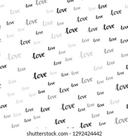 Dark Gray vector seamless background with words of love. Phrase LOVE YOU with colorful gradient in abstract style. Design for wallpaper, fabric makers.