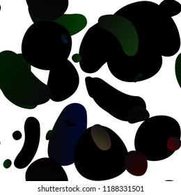 Dark Gray vector seamless cover with circles. Glitter abstract illustration with blurred drops of rain. Design for textile, fabric, wallpapers.