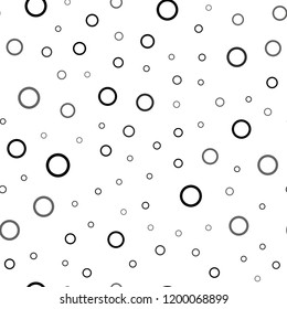 Dark Gray vector seamless cover with spots. Glitter abstract illustration with blurred drops of rain. New design for ad, poster, banner of your website.