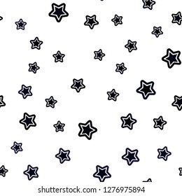 Dark Gray vector seamless cover with small and big stars. Stars on blurred abstract background with gradient. Texture for window blinds, curtains.
