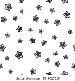 Dark Gray vector seamless cover with small and big stars. Glitter abstract illustration with colored stars. Texture for window blinds, curtains.