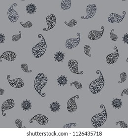 Dark Gray vector seamless elegant background with leaves and flowers. Shining colored illustration with leaves and flowers. The best blurred design for your business.