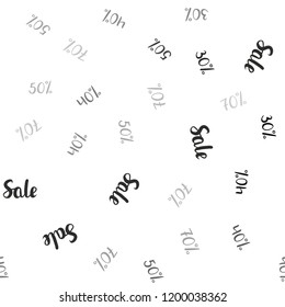 Dark Gray vector seamless layout with discount of 30%, 40%, 50%. Colorful set of  percentage signs in simple style. Backdrop for mega promotions, discounts.