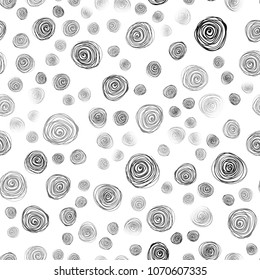 Dark Gray vector seamless natural abstract template. Shining colored illustration with flowers in doodle style. Hand painted design for web, leaflet, textile.