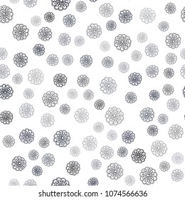 Dark Gray vector seamless natural elegant template. Colorful illustration in doodle style with flowers. Elegant pattern for a brand book.