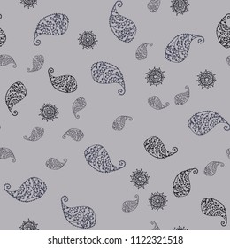 Dark Gray vector seamless natural pattern with leaves and flowers. Modern abstract illustration with leaves and flowers. Brand new style for your business design.
