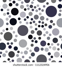 Dark Gray vector seamless pattern with spheres. Abstract illustration with colored bubbles in nature style. Pattern can be used as texture of wallpapers.