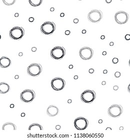 Dark Gray vector seamless pattern with spheres. Blurred decorative design in abstract style with bubbles. New design for ad, poster, banner of your website.