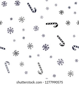 Dark Gray vector seamless pattern with delicious xmas candies.