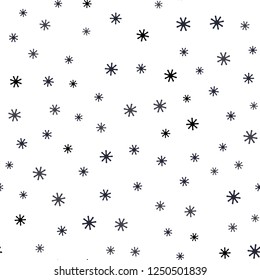 Dark Gray vector seamless template with ice snowflakes. Colorful snowflakes with gradient on abstract background. Pattern for design of fabric, wallpapers.