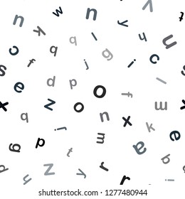 Dark Gray vector seamless template with isolated letters. Abstract illustration with colored latin alphabet. Texture for window blinds, curtains.