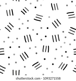 Dark Gray vector seamless texture with elements of lines. Colorful seamless gradient with lines and signs of maths. Template for business cards, websites.