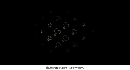 Dark Gray vector template with businesswoman signs. Illustration with signs of women's strength and power. Best design to show the power of women.