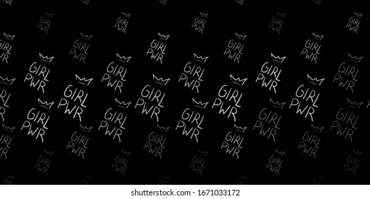 Dark Gray vector template with businesswoman signs. Abstract illustration with a depiction of women's power. Design for International Women’s Day.