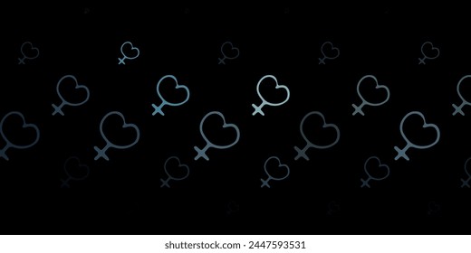 Dark Gray vector template with businesswoman signs. Abstract illustration with a depiction of women's power. Best design to show the power of women.