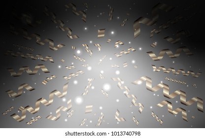 Dark Gray vector template with carnival confetti. Modern geometrical abstract illustration with carnival ribbons. Beautiful design for your business advert of anniversary.