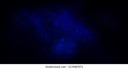 Dark Gray vector template with circles, stars. Glitter abstract illustration with colorful drops, stars. Pattern for trendy fabric, wallpapers.